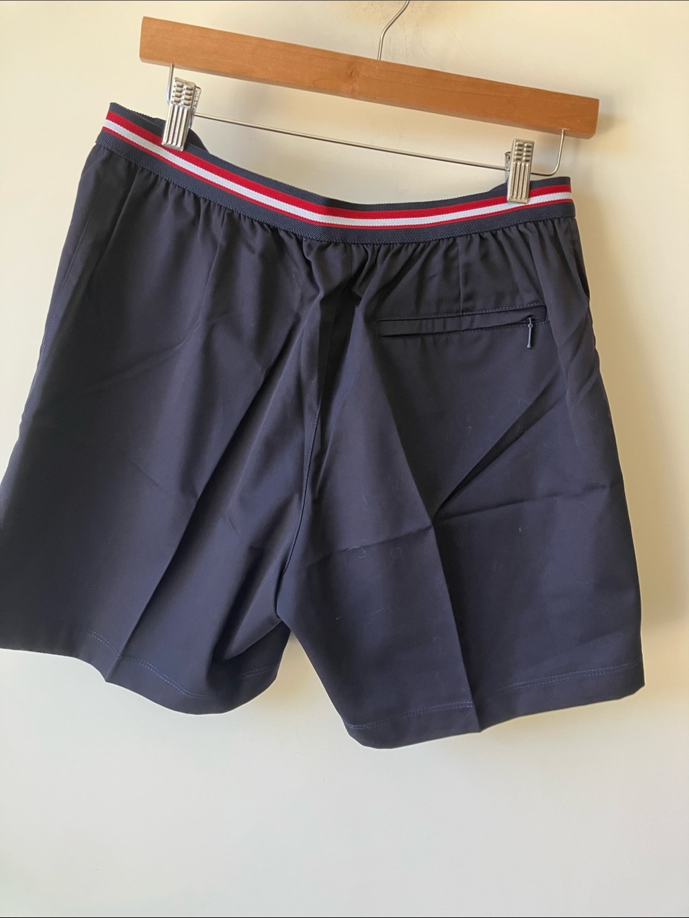 WILSON Men’s Navy Tennis Shorts w/ Red Logo + Striped Waistband Size 34 NWT - Picture 7 of 11